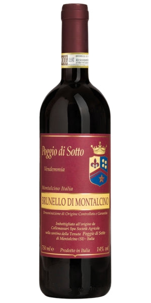 Bottle of 2019 Fattoria Poggio di Sotto Brunello di Montalcino DOCG by Whelehans Wines.