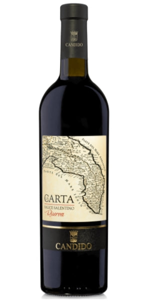 Bottle of La Carta, blend of Negro Amaro and Malvasia Nera by Whelehans Wines.