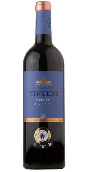Bottle of Château Vincens, Cahors, Origine, 2020 by Whelehans Wines.