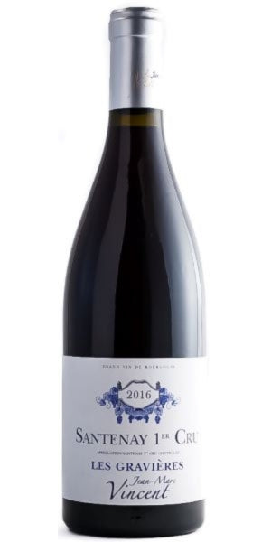 Bottle of Santenay "Les Gravieres" from Jean Marc Vincent by Whelehans Wines.