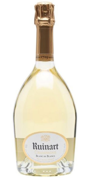 Bottle of Champagne Ruinart Blanc de Blancs by Whelehans Wines.