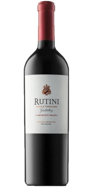Bottle of Rutini Single Vineyard Cabernet Franc, 2018 by Whelehans Wines.