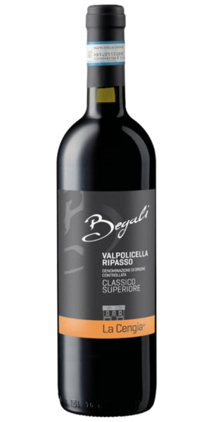Begali Valpolicella Ripasso wine bottle on a white background by Whelehans Wines.