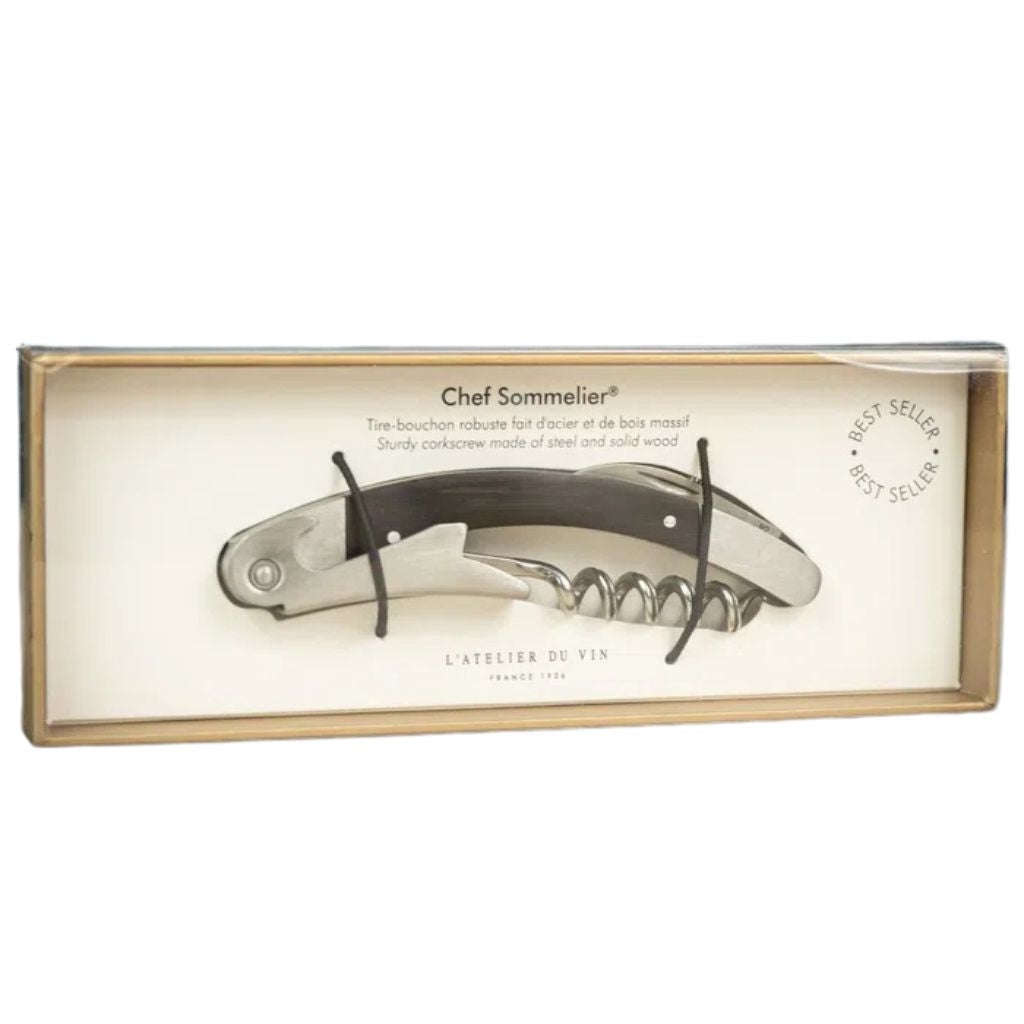Corkscrew in a 'Chef Sommelier' box on a white background