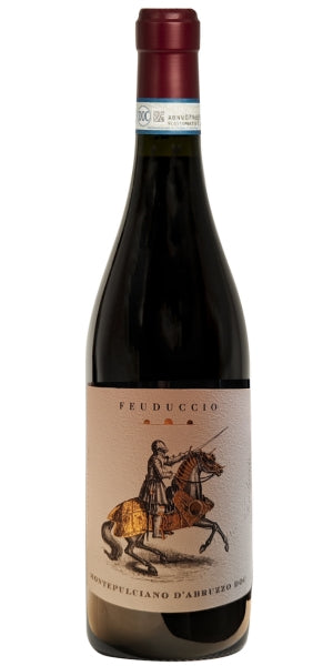 Bottle of Feuduccio, Montepulciano d'Abruzzo, 2024 by Whelehans Wines.