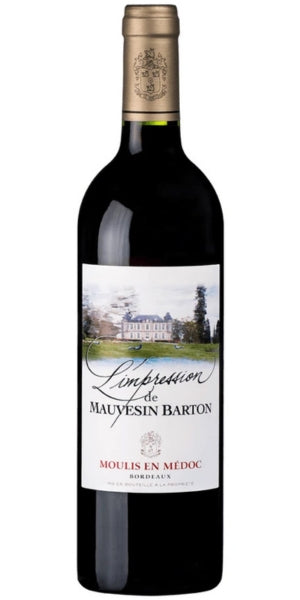 Bottle of l'Impression de Mauvesin Barton, Moulis-en-Médoc, 2019. By Whelehans Wines.