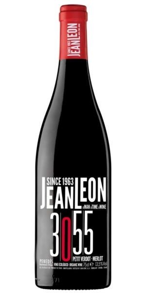 Bottle of Jean Leon '3055' Organic Merlot, 2022 by Whelehans Wines.