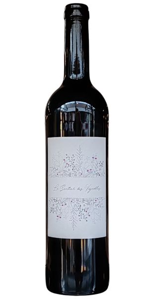 Wine bottle of red wine from the Luberon AOC with a white label on a white background by Whelehans Wines.