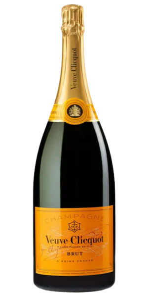 Veuve Clicquot champagne magnum sized bottle on a white background by Whelehans Wines
