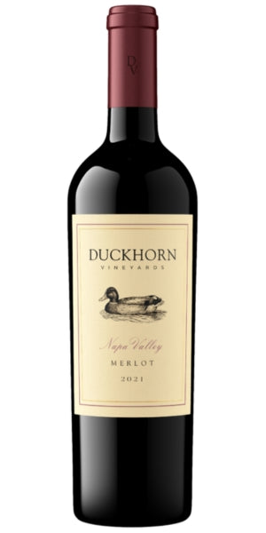 Bottle of Duckhorn Napa Valley Merlot, 2021 by Whelehans Wines. 