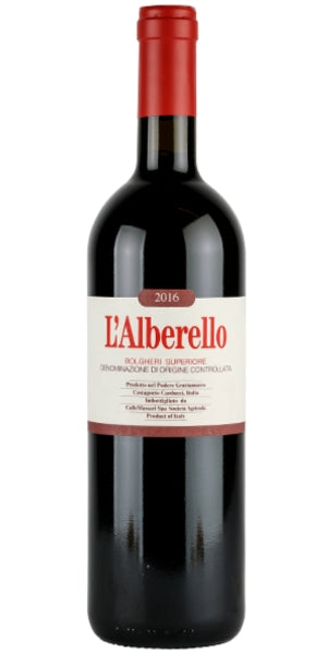 Bottle of L'Alberello, Bogheri Superiore by Whelehans Wines.  