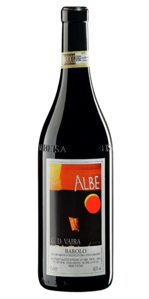 Barolo wine bottle with 'Albe' label on a white background by Whelehans Wines. 