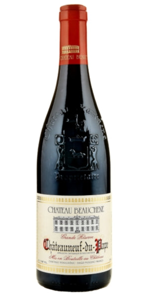 Bottle of Chateauneuf du Pape Grande reserve from Chateau Beauchene by Whelehans Wines. 