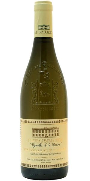 Bottle of Château Beauchene, Vignobles de la Serriere Châteauneuf-du-Pape White, 2022 by Whelehans Wines. 