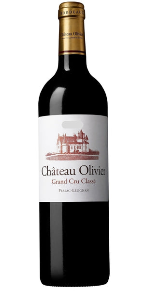 Bottle of Chateau Olivier, from Pessac-Leognan by Whelehans Wines. 