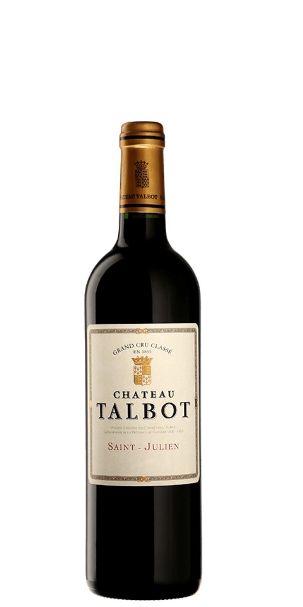 Chateau Talbot wine bottle on a white background. Châteaux Talbot, 2020 | 1/2 bottle by Whelehans Wines 
