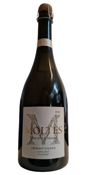 Domaine Moltès, Crémant d'Alsace, Extra Brut, 2022. By Whelehans Wines. 