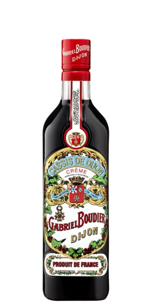A bottle of Gabriel Boudier, Crème de Cassis de Dijon by Whelehans Wines. 