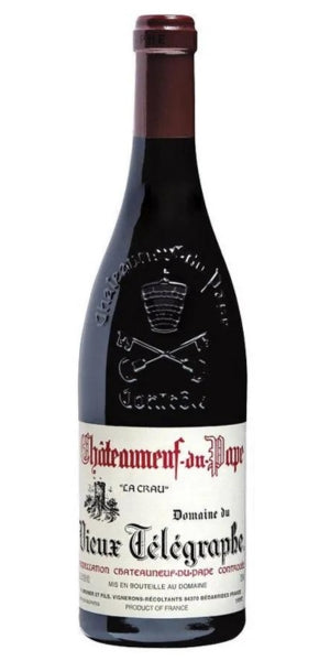 Bottle of Domaine du Vieux Telegraphe, La Crau, 2017, a red Chateauneuf-du-Pape by Whelehans Wines