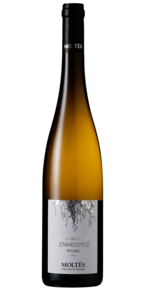 A bottle of Domaine Moltès, "Zinnkoepflé", Grand Cru, Riesling, 2025 by Whelehans Wines. 