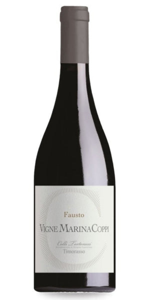 Wine bottle with 'Fausto Vigne Marina Coppi' label on a white background by Whelehans Wines. 