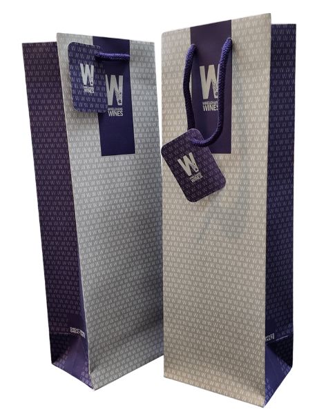 Single Branded Gift Bottle Bag by Whelehans WInes.