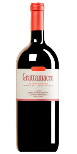 Grattamacco 1.5L wine bottle on a white background by Whelehans Wines. 