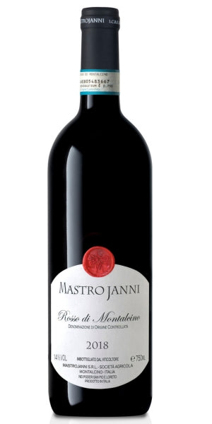 Bottle of Rosso di Montalcino from Mastrojanni by Whelehans Wines. 