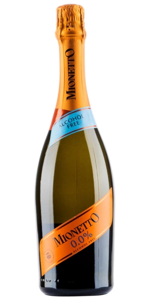 Bottle of Mionetto Alcohol Free Sparkling by Whelehans Wines. 