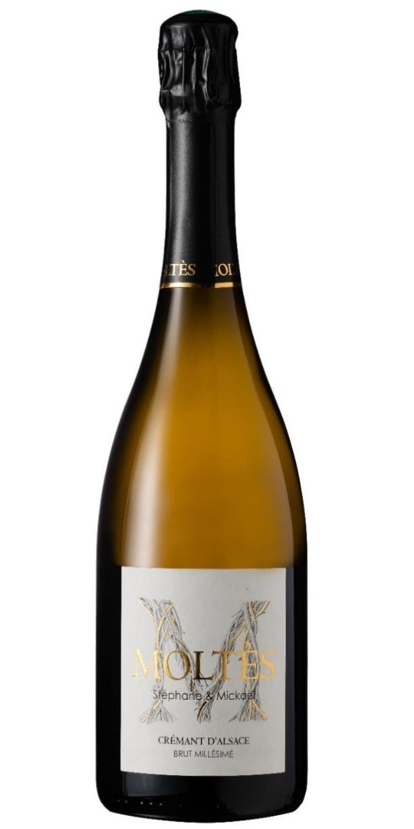 Bottle of Domaine Moltès, Crémant d'Alsace, Blanc de Blancs, Extra Brut, 2020 by Whelehans Wines.  