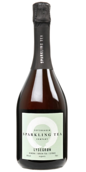 Bottle of organic sparkling sencha, green tea and citrus tea, by Whelehans Wines. 