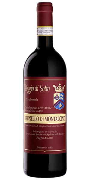 Bottle of Poggio di Sotto Brunello di Montalcino, 2017 by Whelehans Wines. 