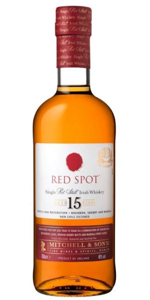 Bottle of Red Spot 15 Year Old Single Pot Still Whiskey 70cl by Whelehans Wines. 