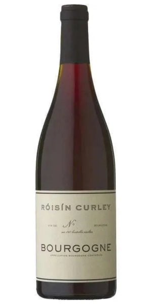 Bottle of Roisin Curley Bourgogne wine on a white background by Whelehans Wines. 