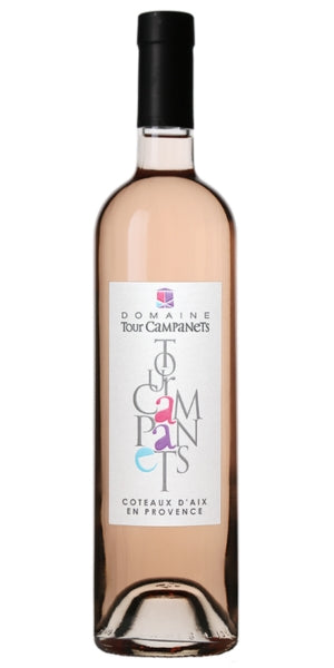 Bottle of Domaine Tour Campanets, Coteaux d'Aix-en-Provence Rosé, 2024 by Whelehans Wines. 