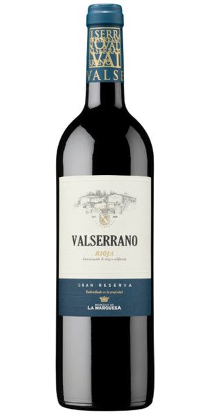 Bottle of Valserrano, Rioja Gran reserva 2016, by Whelehans Wines. 