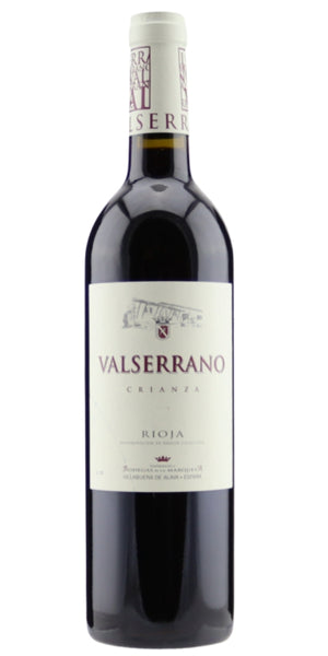 Bottle of Valserrano Crianza by Whelehans Wines. 